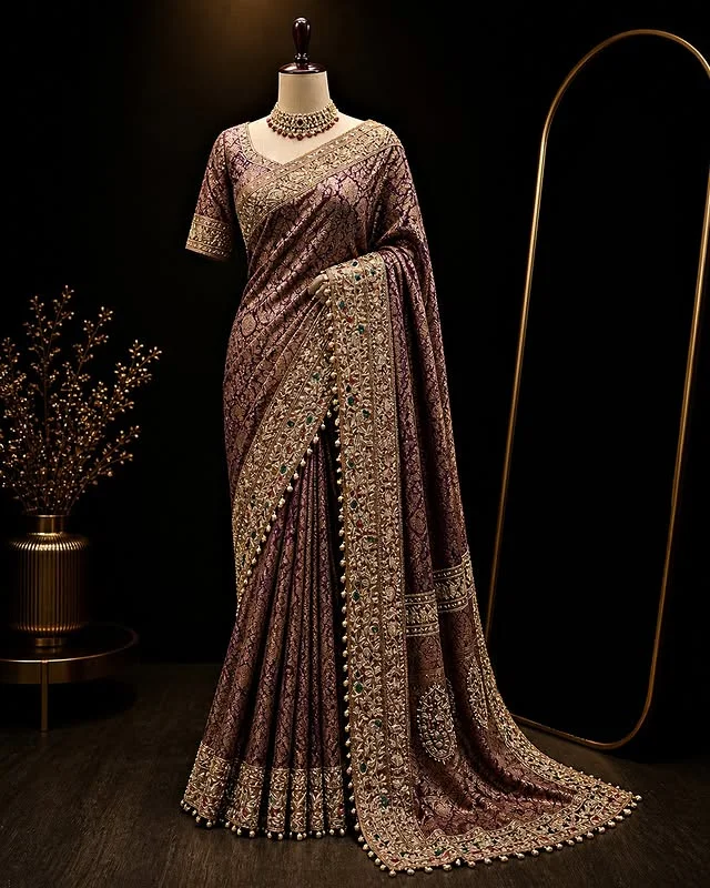 Royal Amethyst Banarasi Heirloom Silk Saree