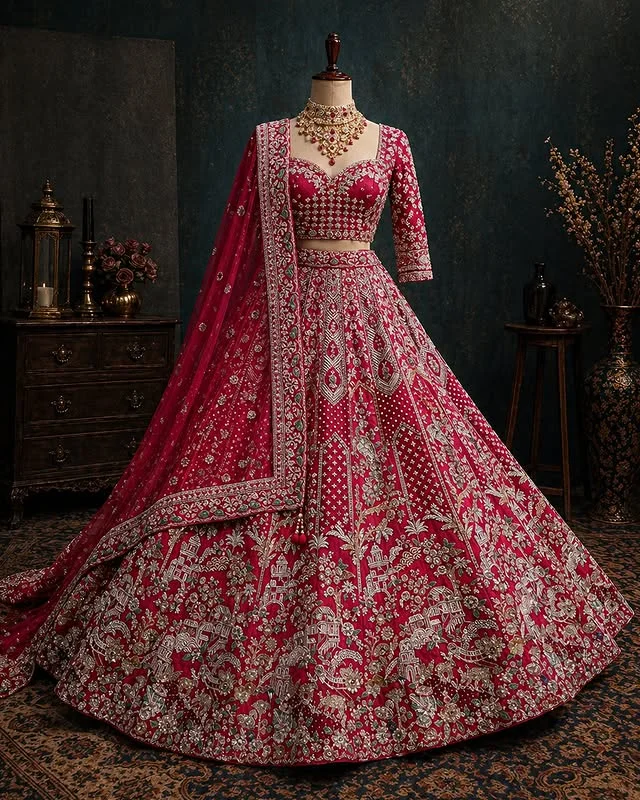 Royal Crimson Zardozi Heritage Lehenga